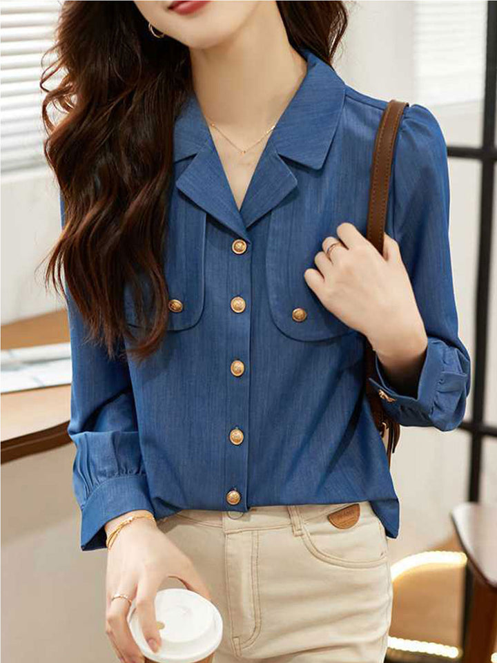 Mia Vintage Long Sleeve Denim Shirt