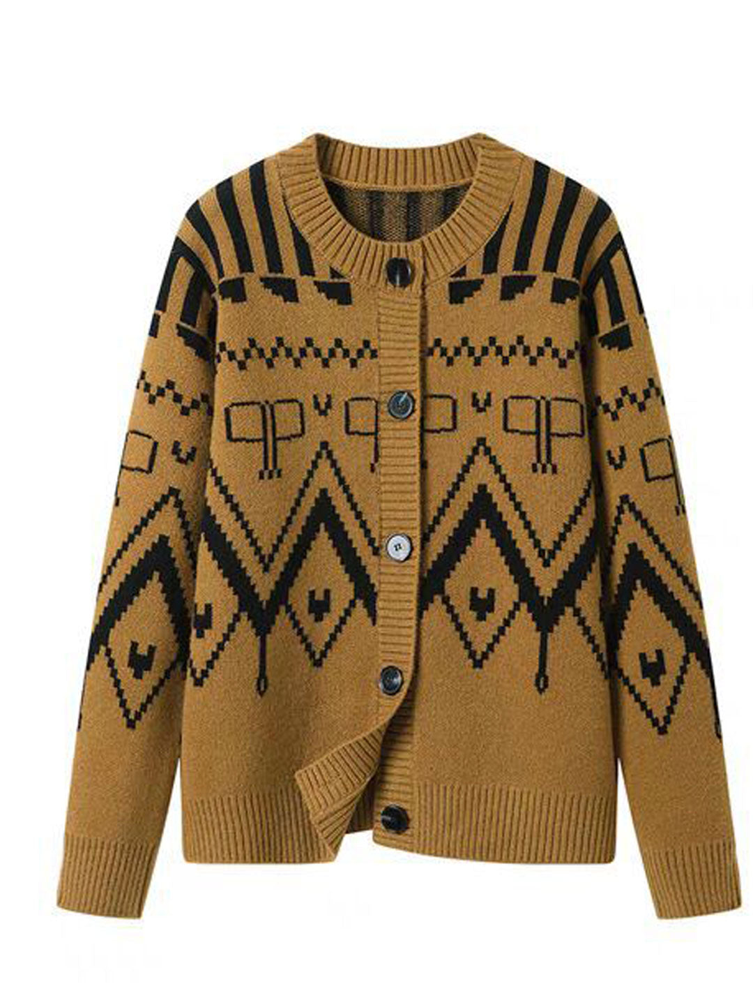 Maya Classic Crew Neck Knitted Cardigan