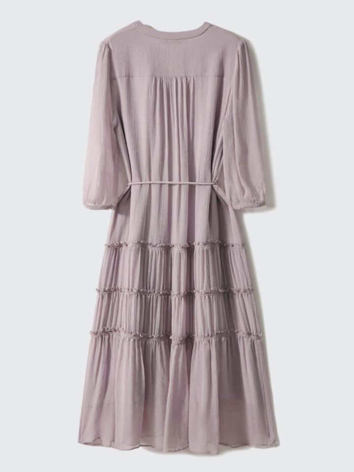 Sophie Elegant Pleated Tie Dress