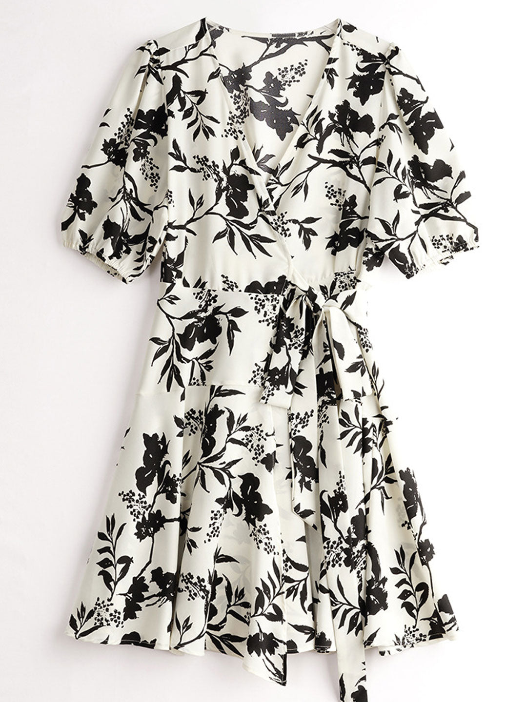 Chloe V-Neck Lantern Sleeve Floral Printed Dress