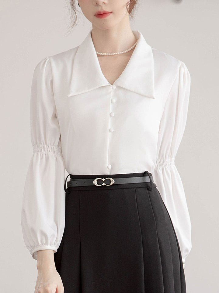 Rachel Classic Balloon Sleeve Lapel Shirt