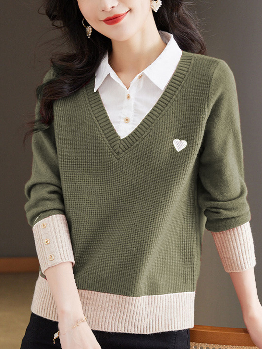 Claire Loose Crew Neck Knitted Top Set