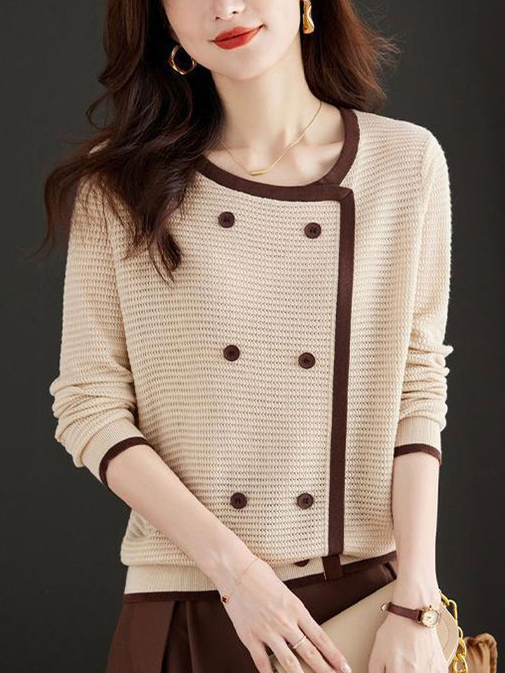 Sophia Loose Crew Neck Knitted Pullover Top