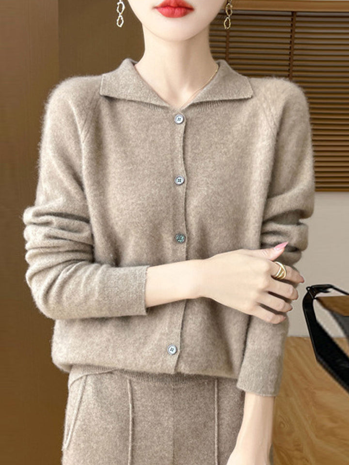 Maria Classic Lapel Knitted Cardigan