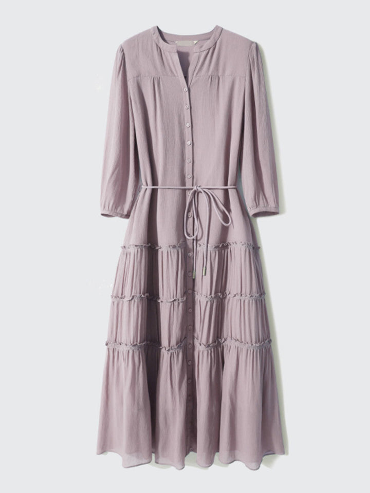 Sophie Elegant Pleated Tie Dress