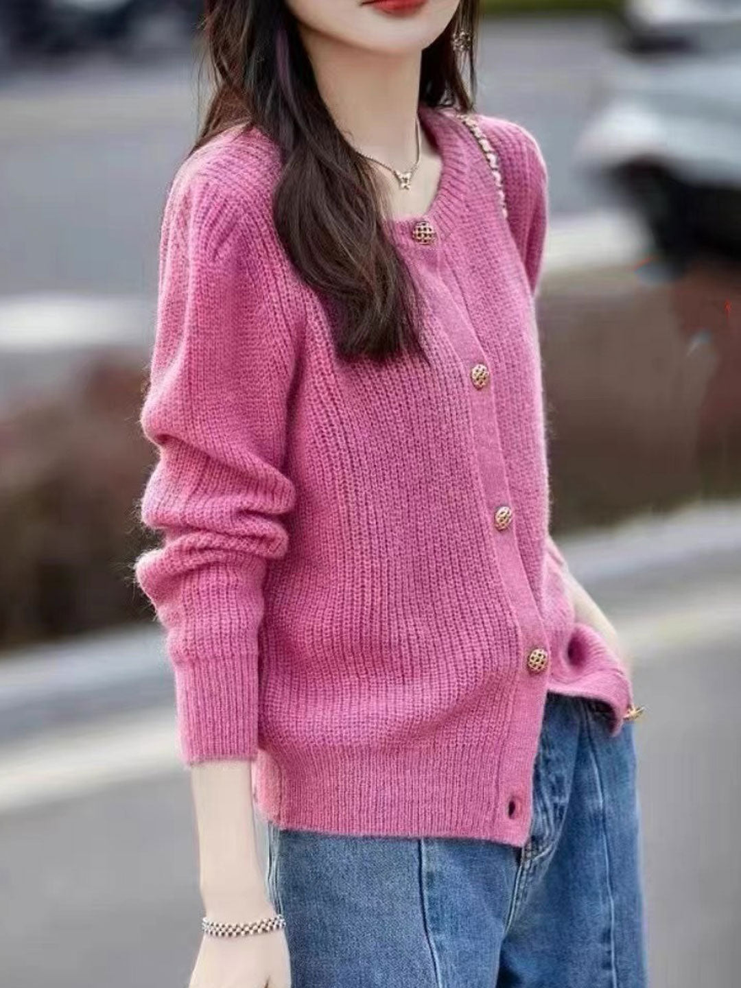 Julia Loose Solid Color Knitted Cardigan