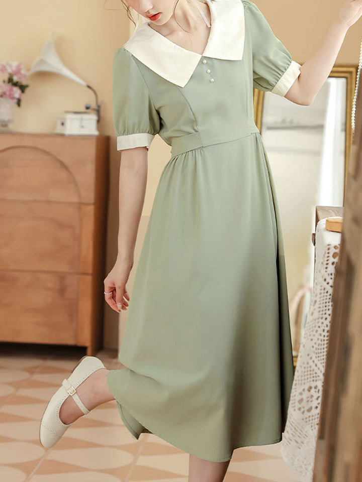 Lauren Retro Doll Collar Maxi Dress