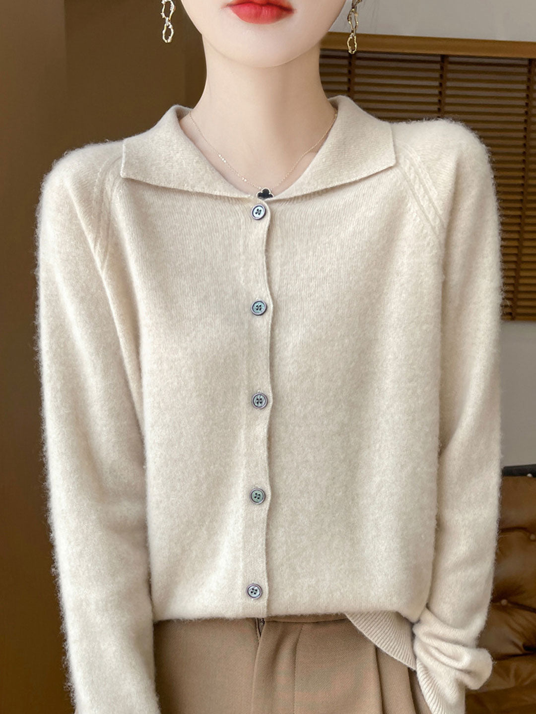 Maria Classic Lapel Knitted Cardigan