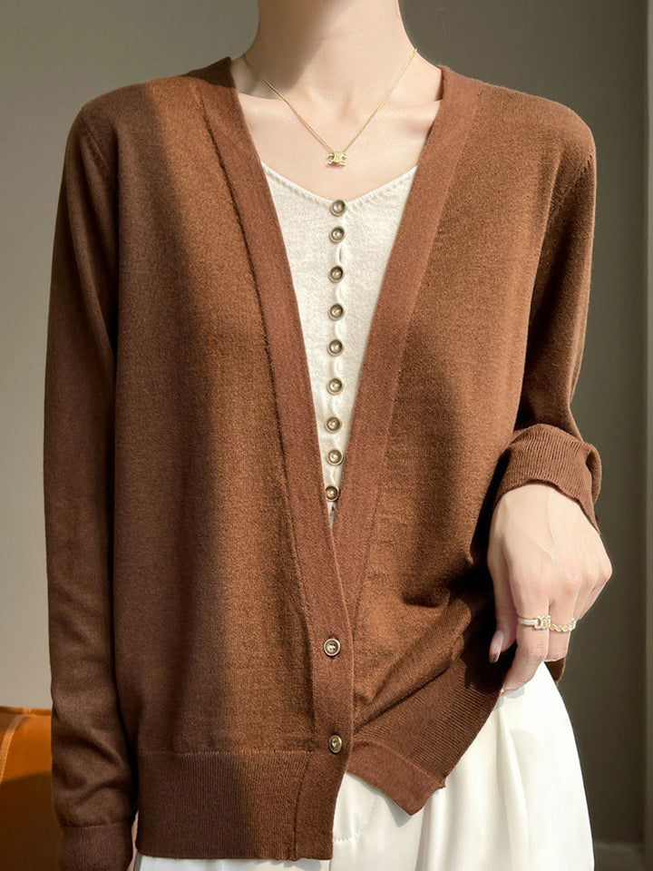 Sally Causal V-neck Knitted Cardigan