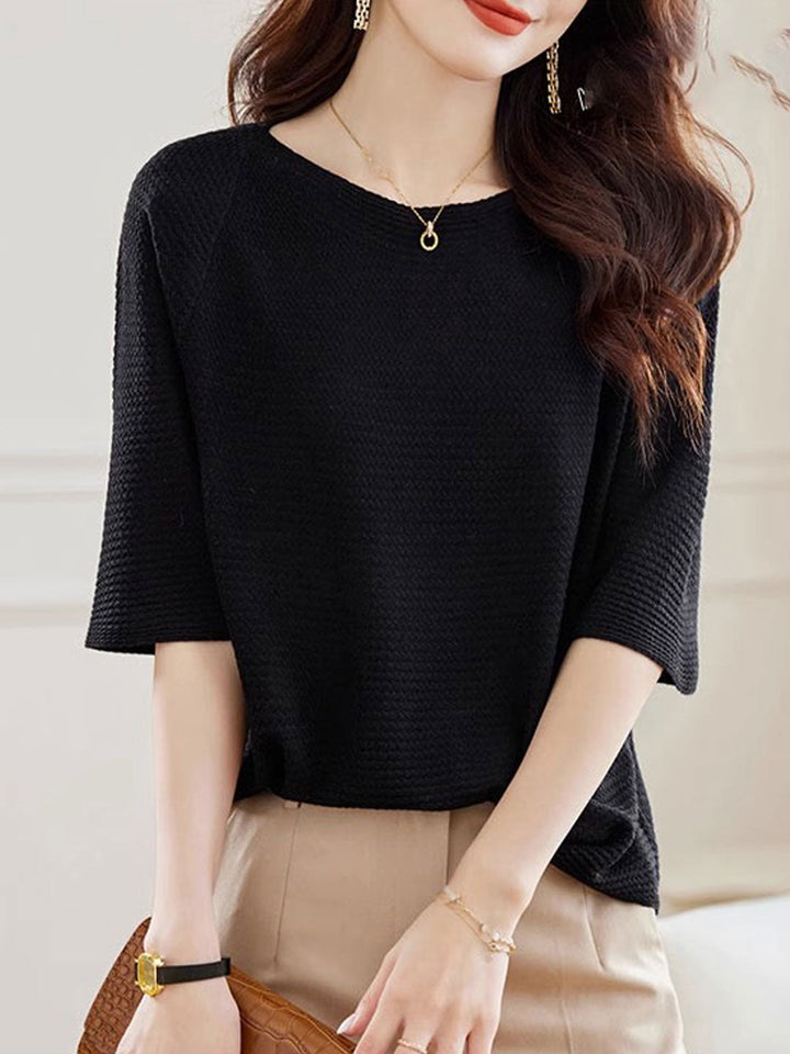 Jessica Loose Boat Neck Knitted Top