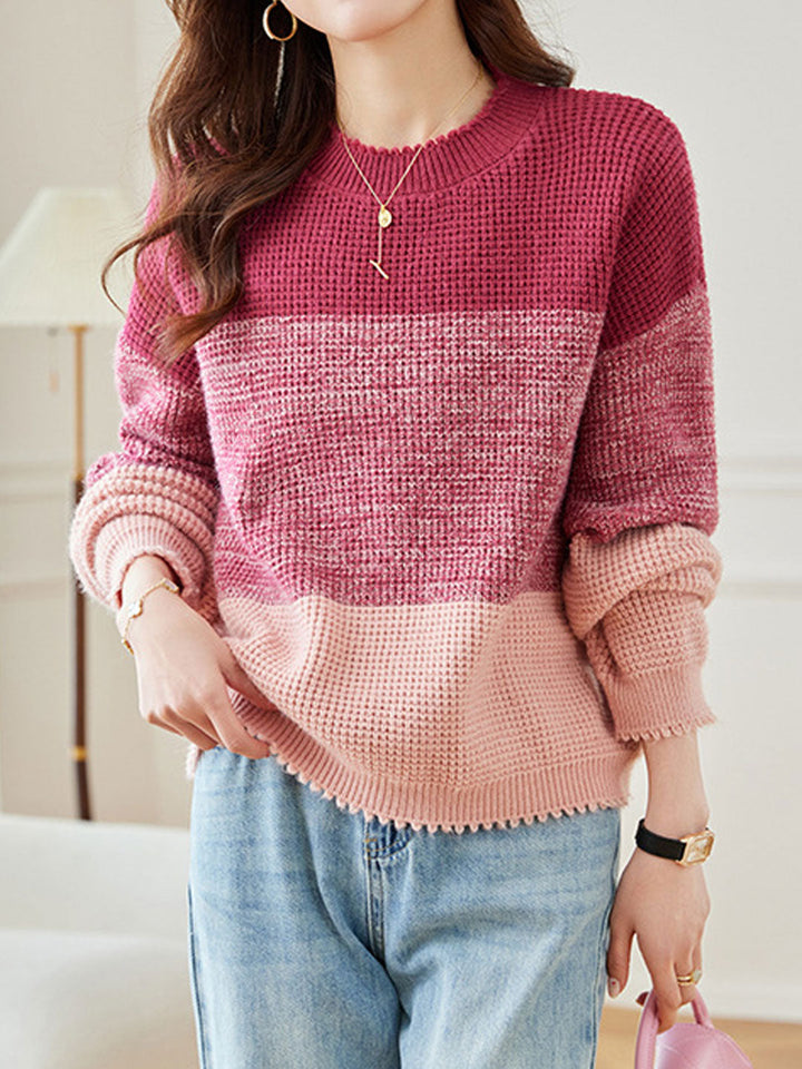 Rachel Loose Crew Neck Ombre Knitted Sweater