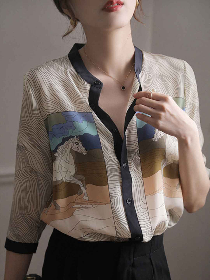 Victoria Vacation Loose Printed Shirt