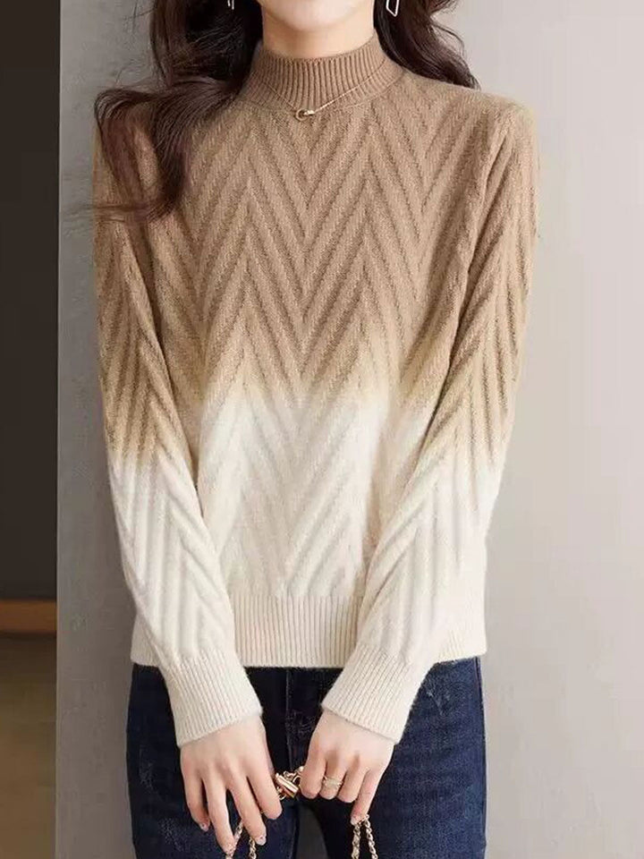 Emily Classic Ombre Turtleneck Knitted Sweater