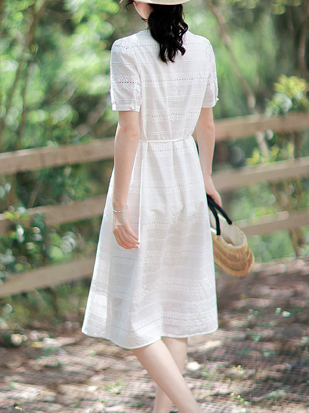 Julia Loose Crew Neck Hollowed Dress