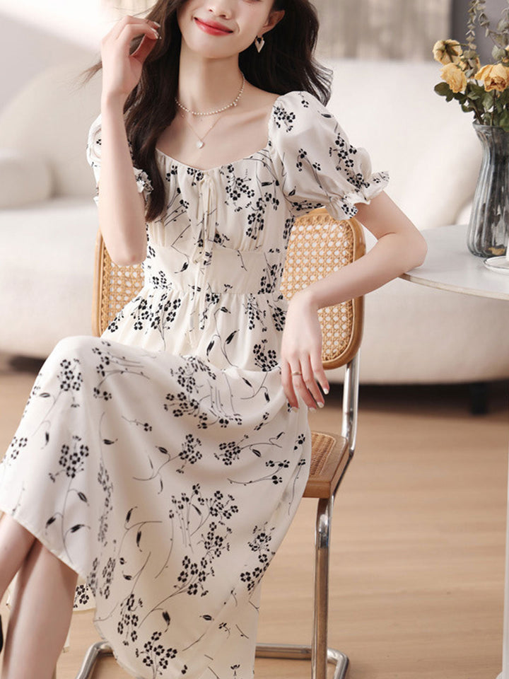 Bailey Elegant Puff Sleeve Floral Printed Dress