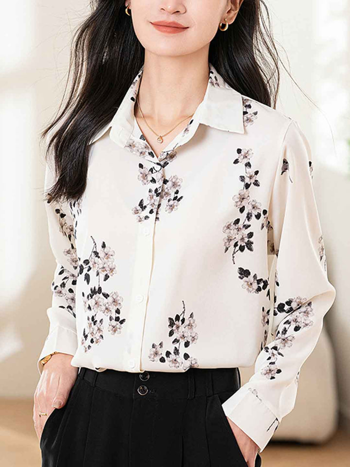 Aaliyah Loose Polo Collar Printed Shirt