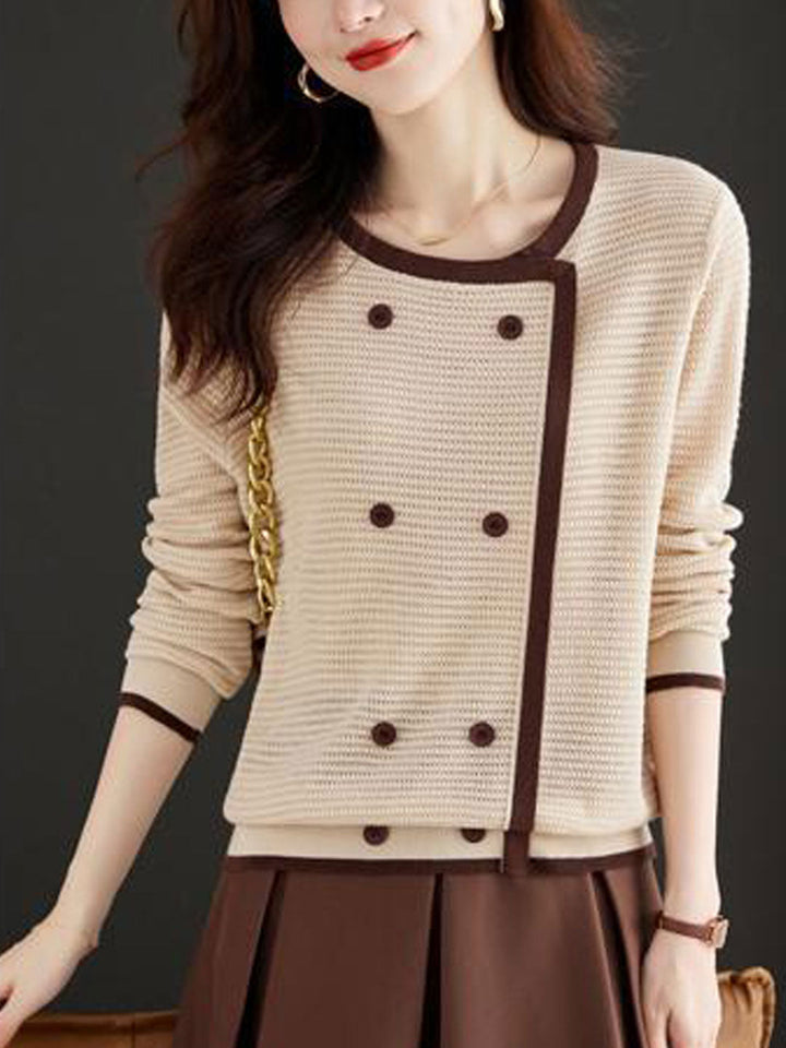 Sophia Loose Crew Neck Knitted Pullover Top