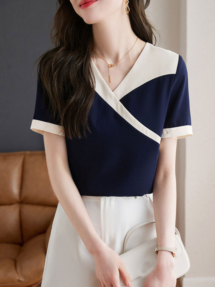 Abigail Loose V-Neck Chiffon Top