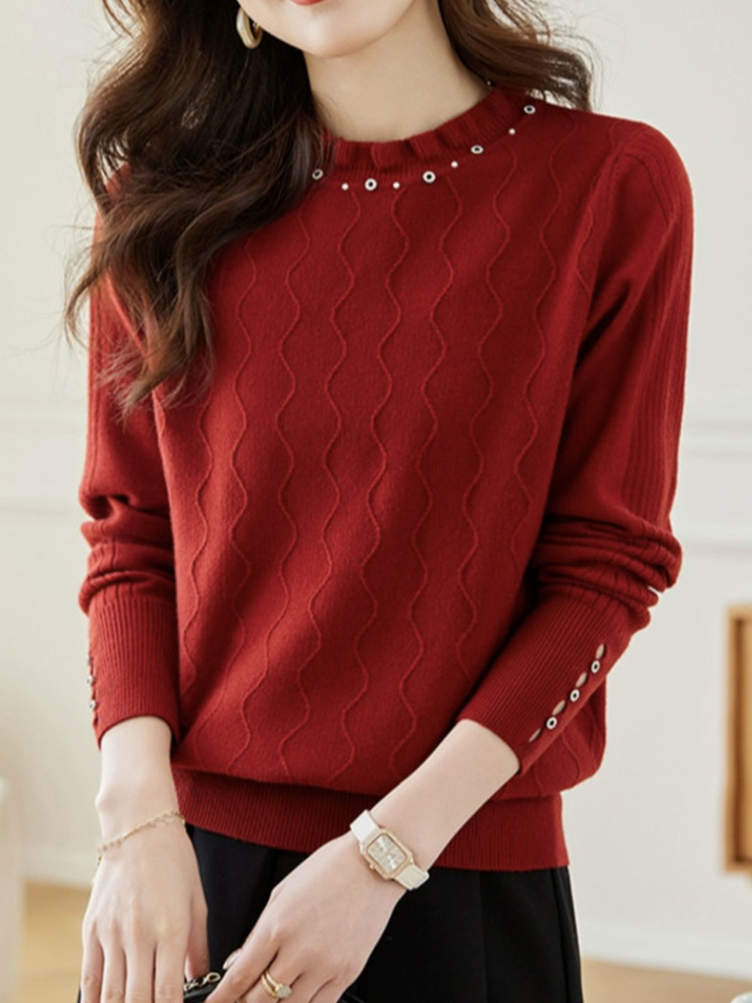 Molly Loose Auricular Knitted Sweater