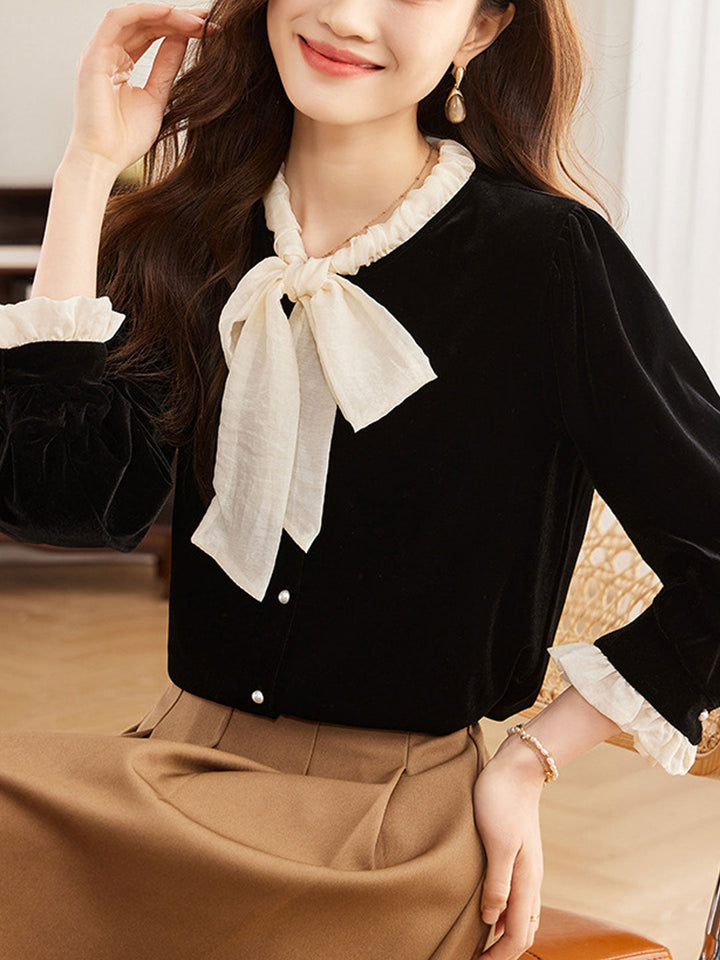 Chloe Retro Crew Neck Bow Top