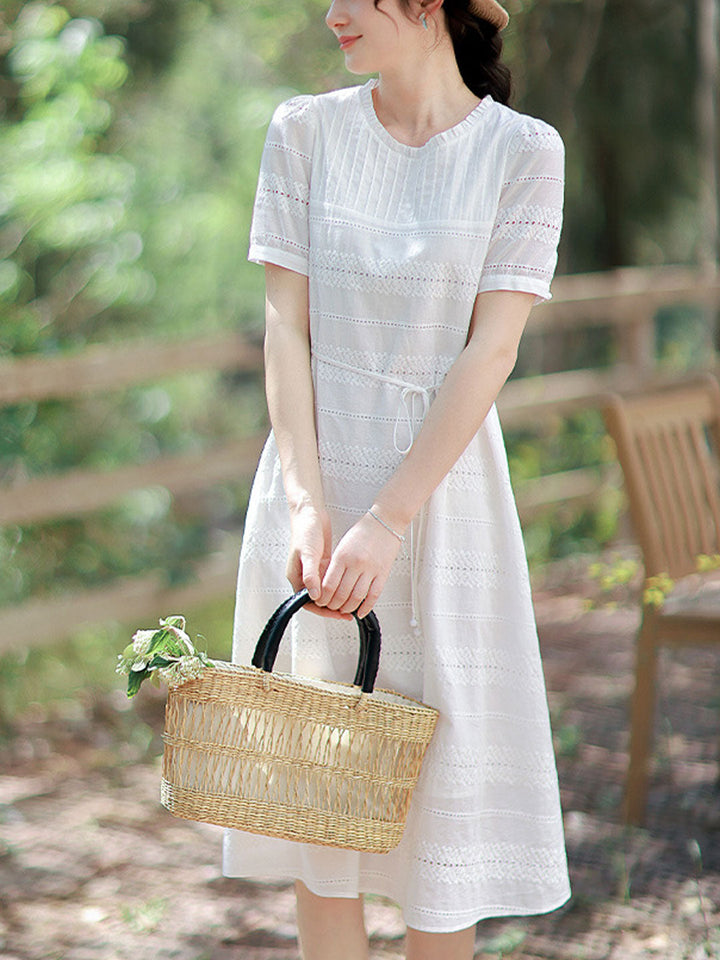 Julia Loose Crew Neck Hollowed Dress