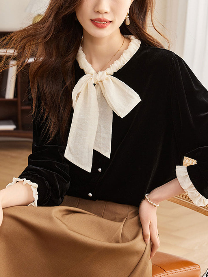 Chloe Retro Crew Neck Bow Top