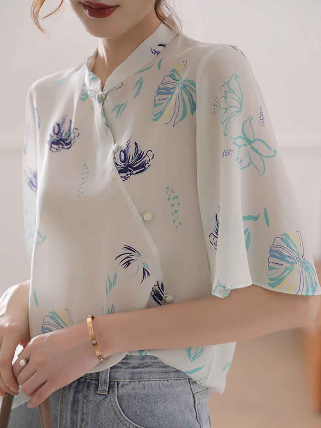 Julia Loose Printed Button Shirt