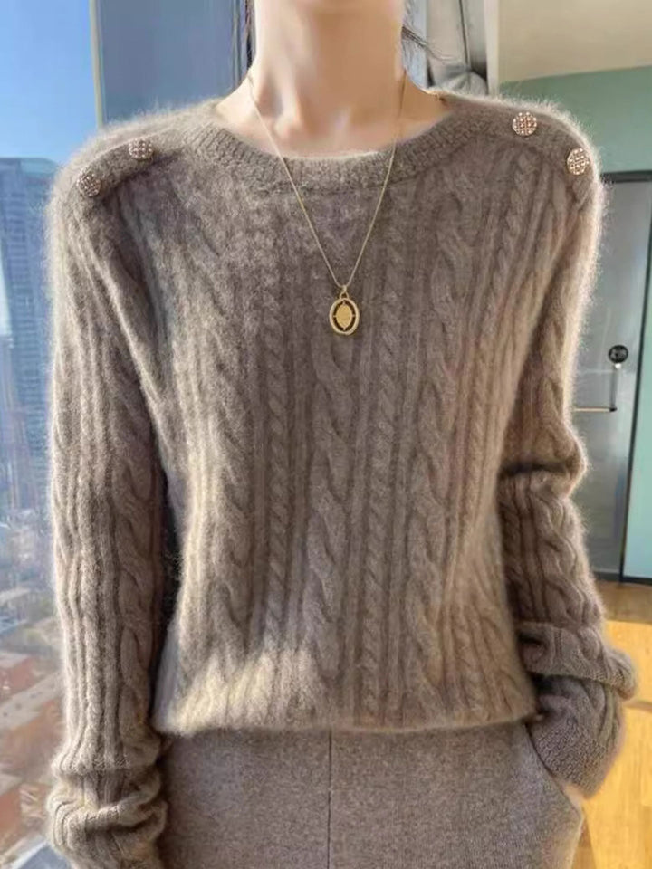 Abigail Casual Crew Neck Solid Color Knitted Sweater