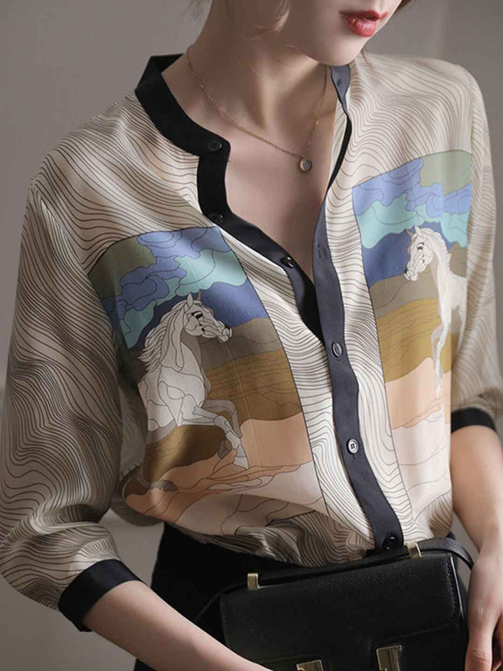 Victoria Vacation Loose Printed Shirt