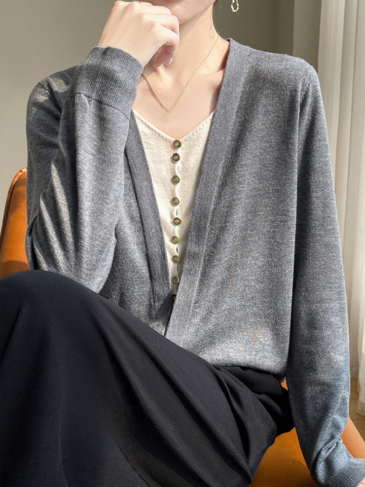 Sally Causal V-neck Knitted Cardigan