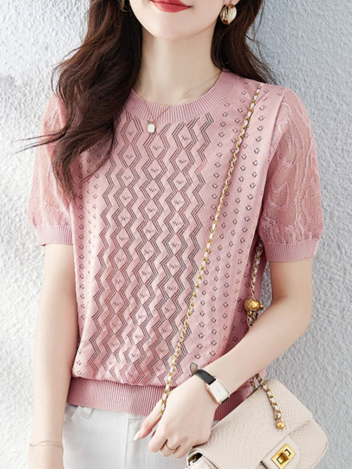 Payton Classic Retro Hollowed Knitted Top