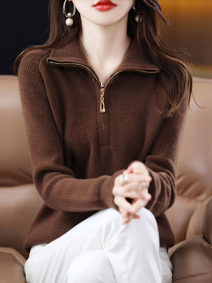 Julia Loose Pullover Zipper Knitted Coat