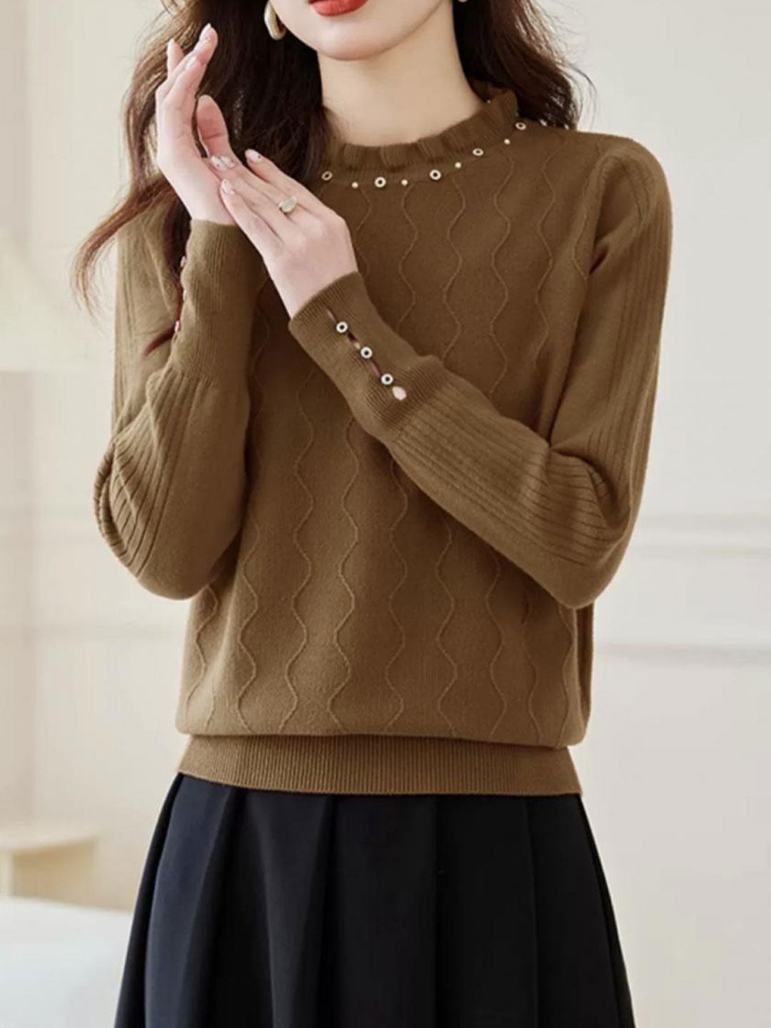 Molly Loose Auricular Knitted Sweater