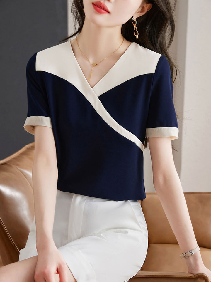 Abigail Loose V-Neck Chiffon Top