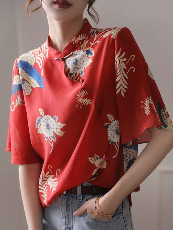 Julia Loose Printed Button Shirt