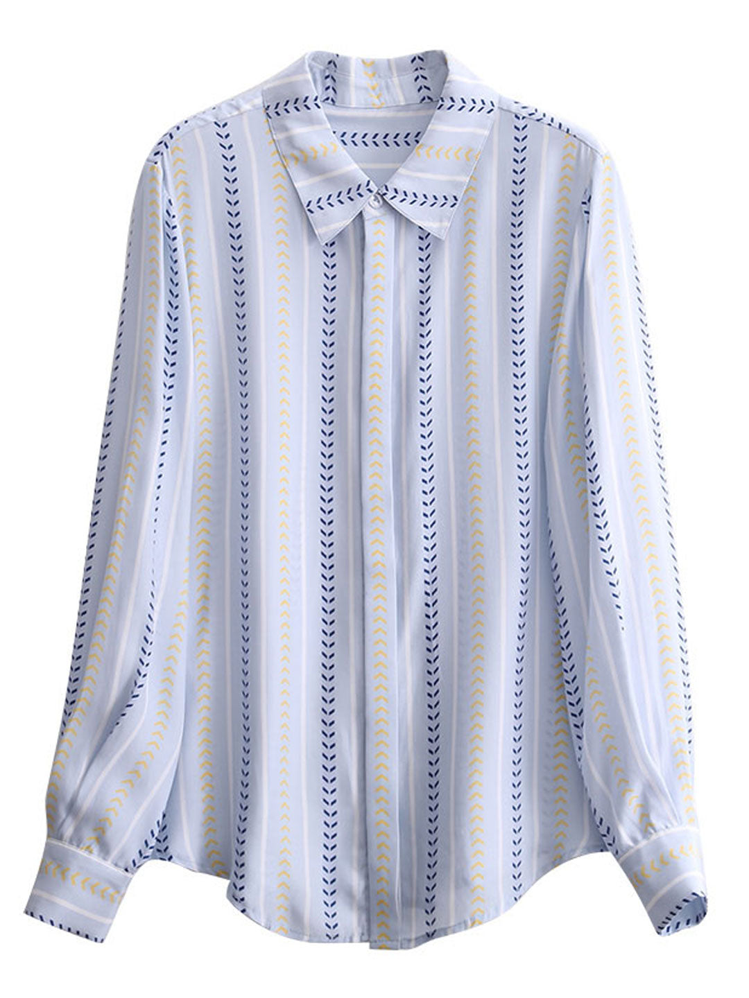 Brooke Loose Lapel Collar Striped Printed Shirt