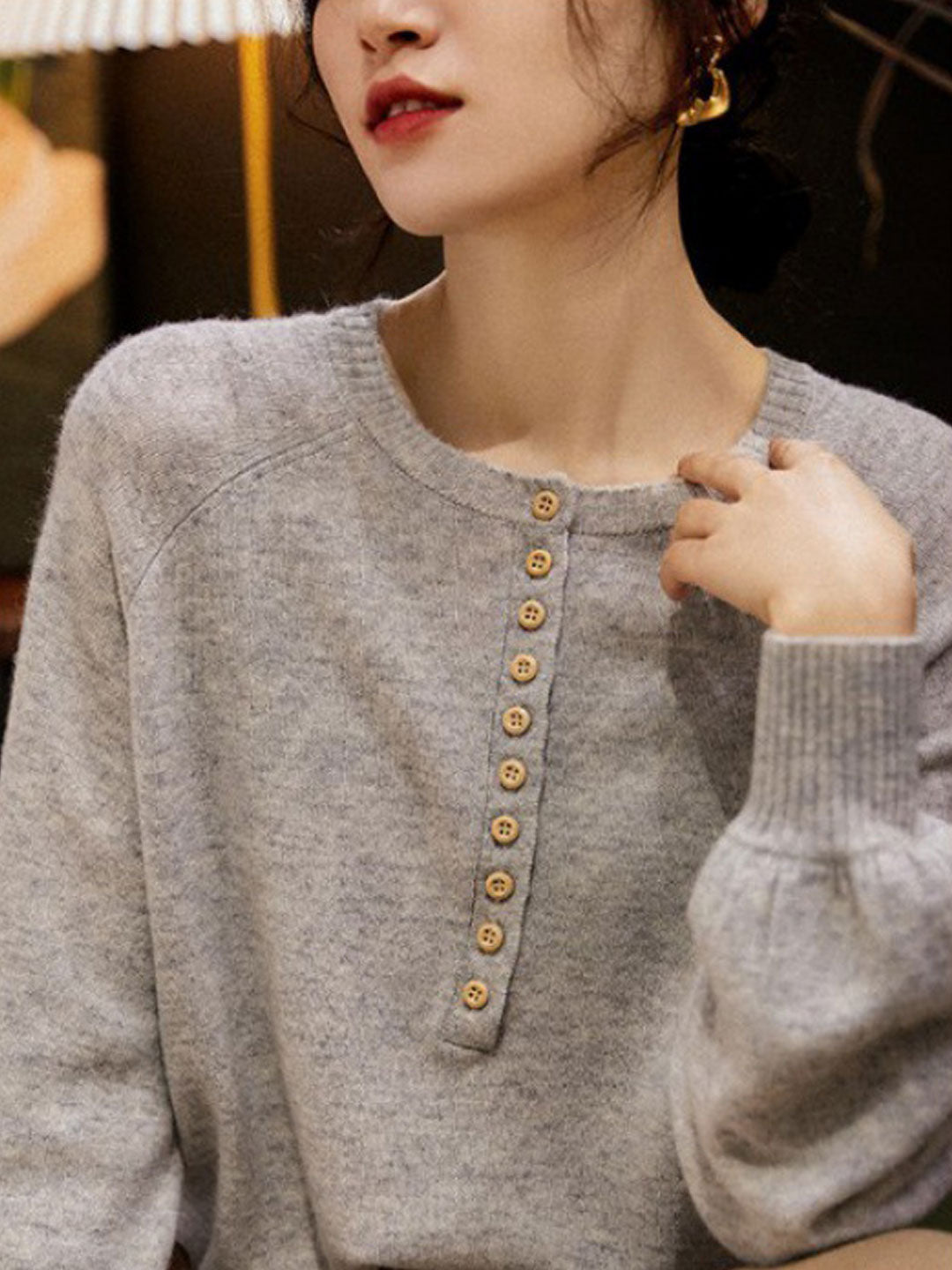 Kaitlyn Casual Crew Neck Solid Color Knitted Top