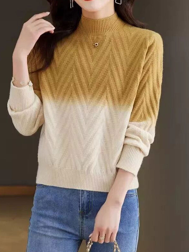 Emily Classic Ombre Turtleneck Knitted Sweater