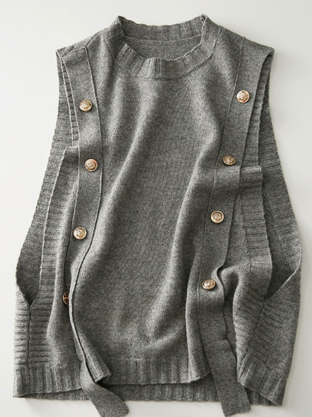 Abigail Loose Button Knitted Vest