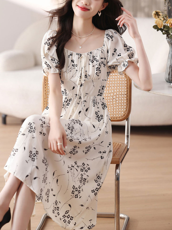 Bailey Elegant Puff Sleeve Floral Printed Dress