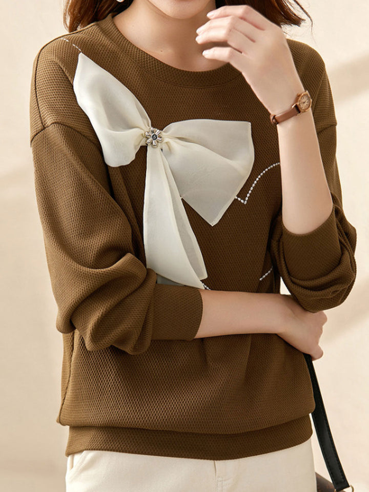 Melanie Loose Crew Neck Bow Sweatshirt