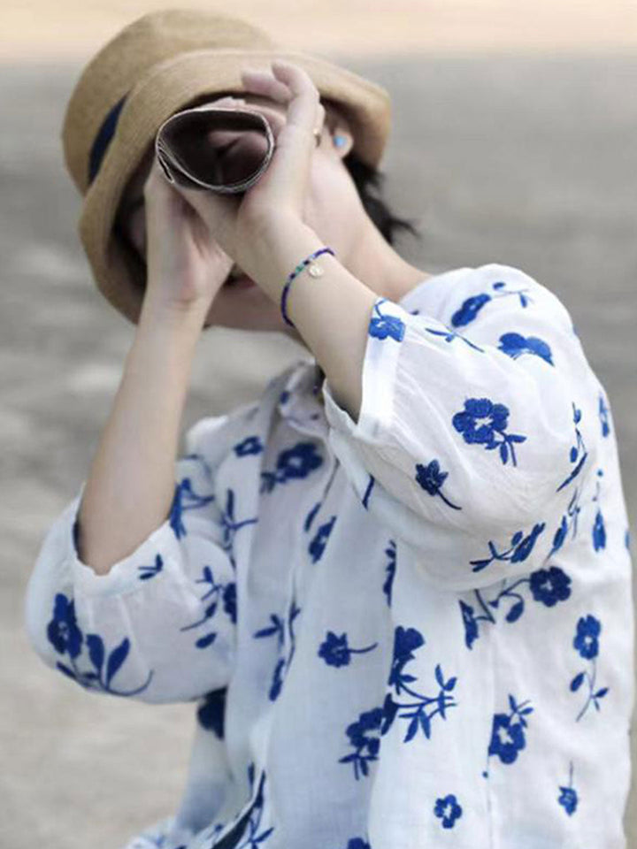 Camila Retro Floral Printed Blouse