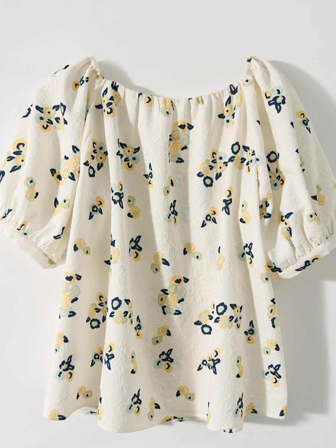 Emma Loose Off-Shoulder Puff Sleeve Printed Top