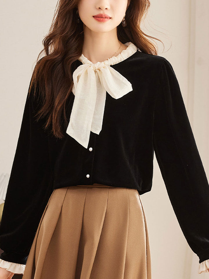 Chloe Retro Crew Neck Bow Top