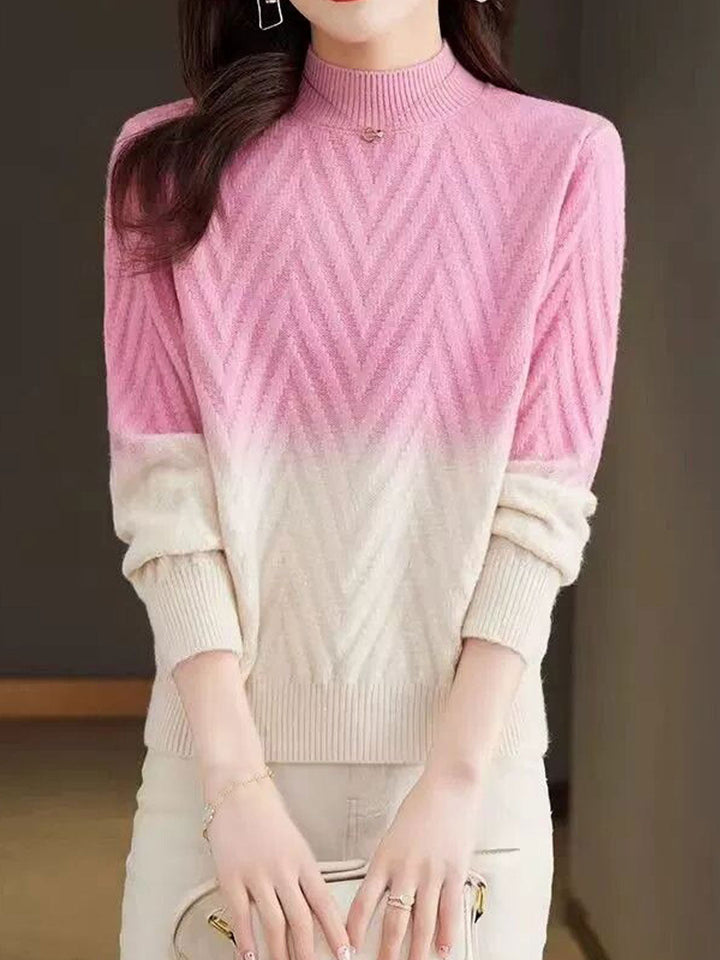 Emily Classic Ombre Turtleneck Knitted Sweater