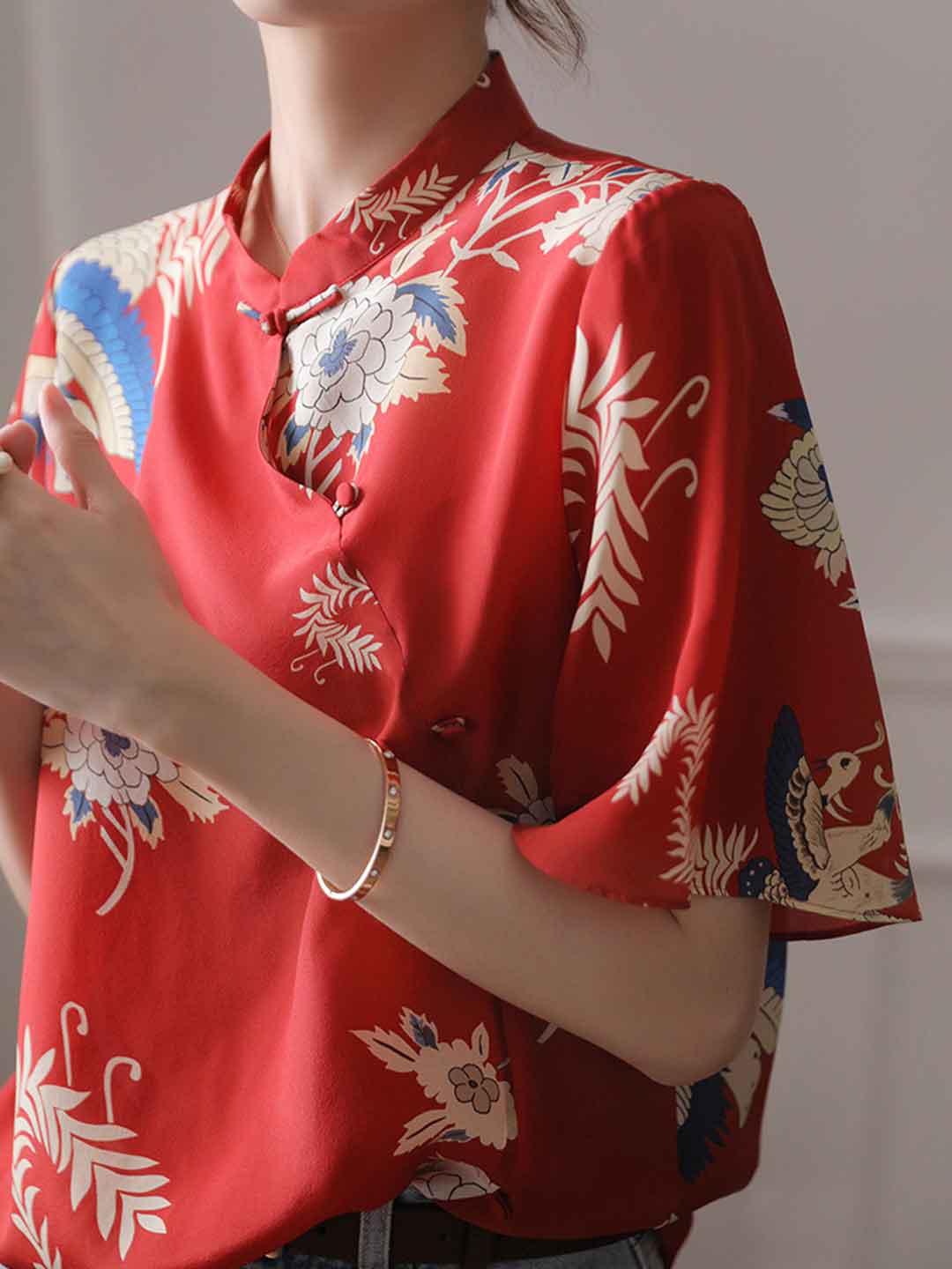 Julia Loose Printed Button Shirt