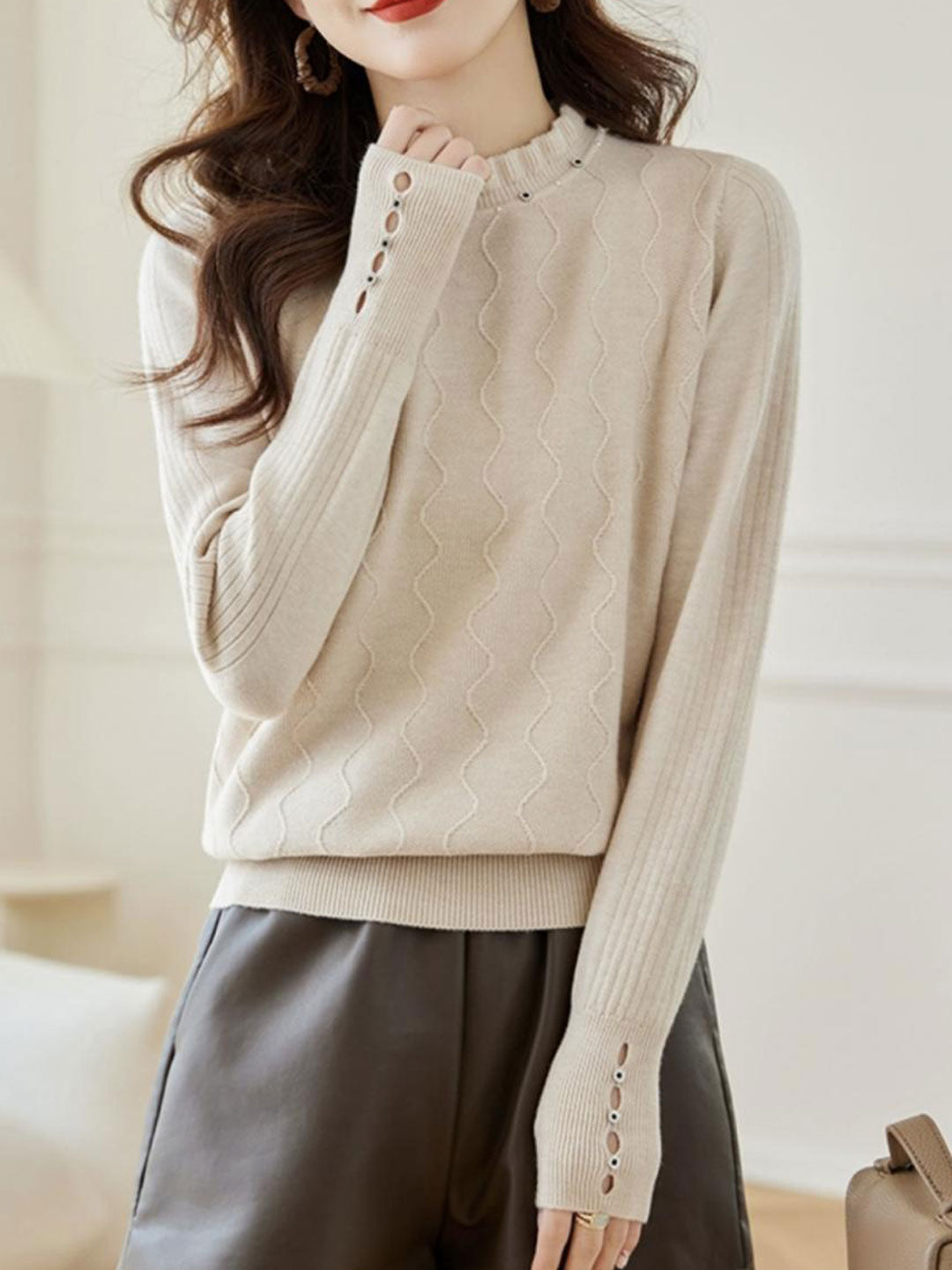 Molly Loose Auricular Knitted Sweater