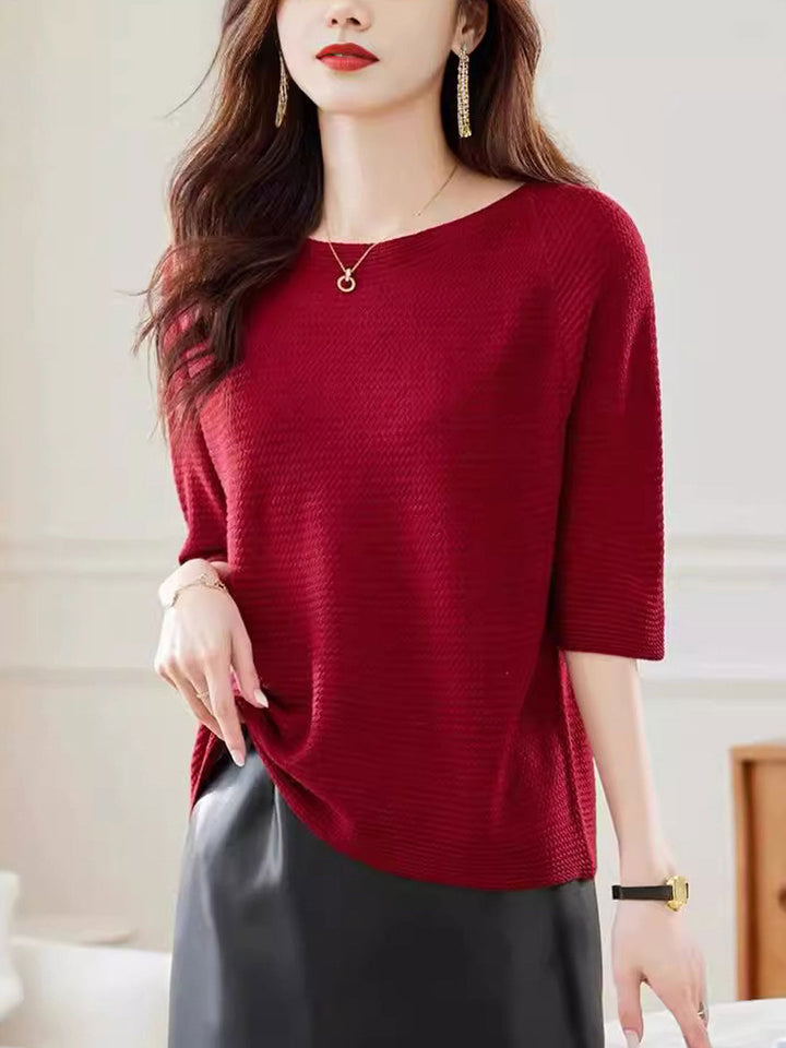 Jessica Loose Boat Neck Knitted Top