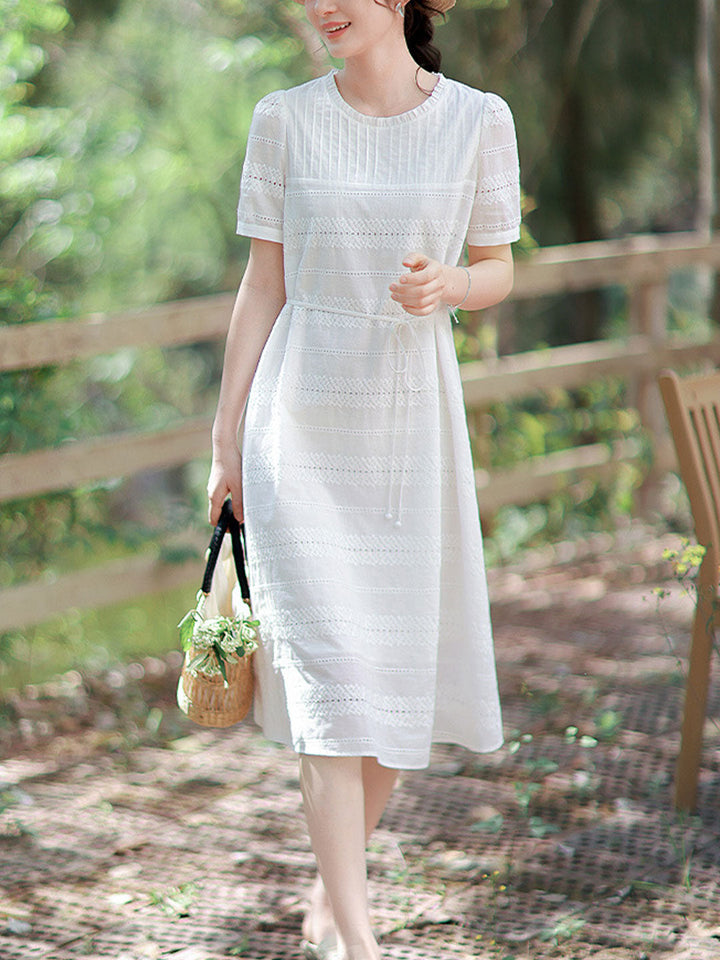 Julia Loose Crew Neck Hollowed Dress