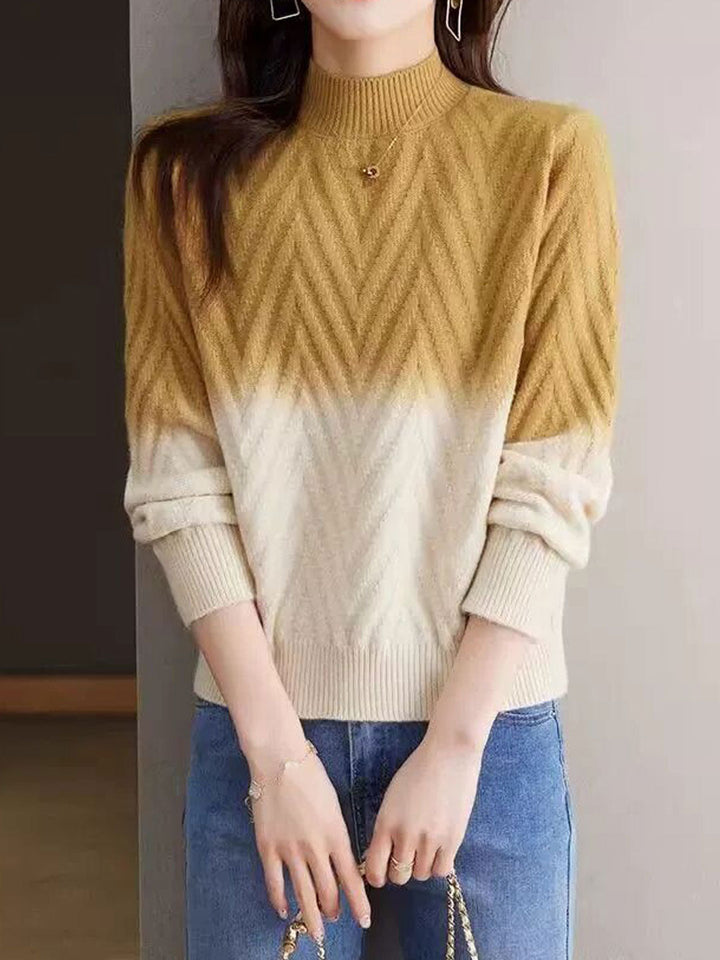 Emily Classic Ombre Turtleneck Knitted Sweater